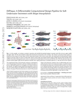 DiffAqua: A Differentiable Computational Design Pipeline for Soft
  Underwater Swimmers with Shape Interpolation