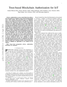 Trust-based Blockchain Authorization for IoT