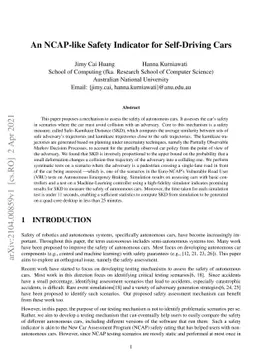 An NCAP-like Safety Indicator for Self-Driving Cars
