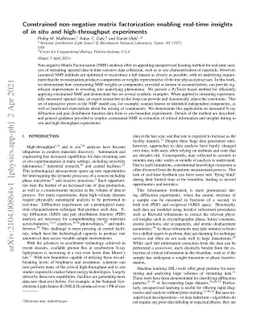 Constrained non-negative matrix factorization enabling real-time
  insights of $\textit{in situ}$ and high-throughput experiments