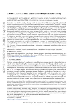 GAVIN: Gaze-Assisted Voice-Based Implicit Note-taking