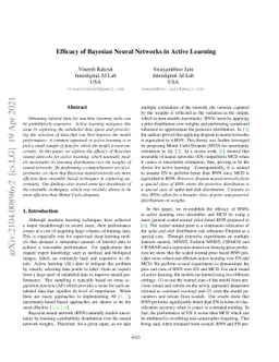 Efficacy of Bayesian Neural Networks in Active Learning