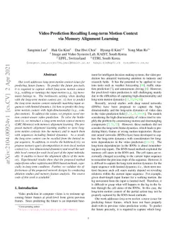 Video Prediction Recalling Long-term Motion Context via Memory Alignment
  Learning