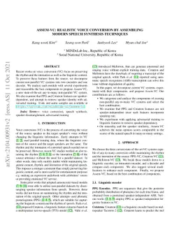 Assem-VC: Realistic Voice Conversion by Assembling Modern Speech
  Synthesis Techniques