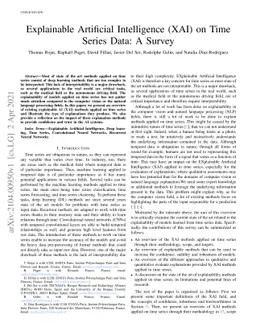 Explainable Artificial Intelligence (XAI) on TimeSeries Data: A Survey