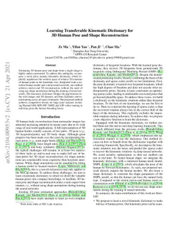 Learning Transferable Kinematic Dictionary for 3D Human Pose and Shape
  Reconstruction