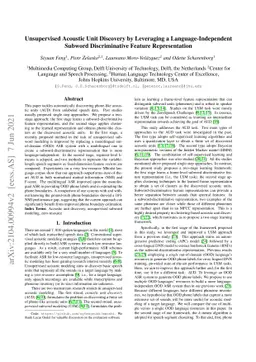 Unsupervised Acoustic Unit Discovery by Leveraging a
  Language-Independent Subword Discriminative Feature Representation