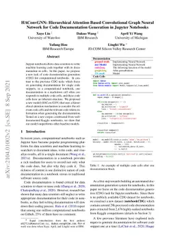 HAConvGNN: Hierarchical Attention Based Convolutional Graph Neural
  Network for Code Documentation Generation in Jupyter Notebooks