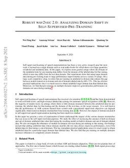 Robust wav2vec 2.0: Analyzing Domain Shift in Self-Supervised
  Pre-Training