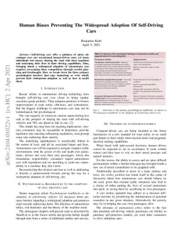 Human Biases Preventing The Widespread Adoption Of Self-Driving Cars