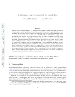 Multivariate time series models for mixed data