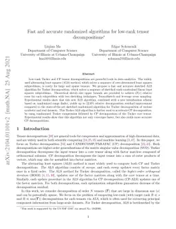 Fast and Accurate Randomized Algorithms for Low-rank Tensor
  Decompositions