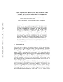 Semi-supervised Viewpoint Estimation with Geometry-aware Conditional
  Generation
