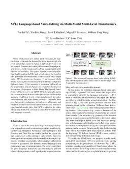 M3L: Language-based Video Editing via Multi-Modal Multi-Level
  Transformers
