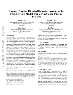 PhyAug: Physics-Directed Data Augmentation for Deep Sensing Model
  Transfer in Cyber-Physical Systems