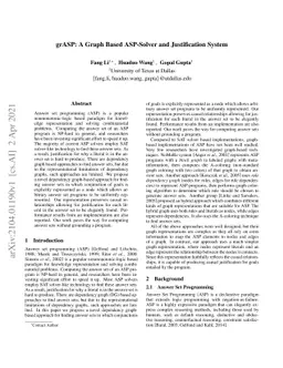 grASP: A Graph Based ASP-Solver and Justification System