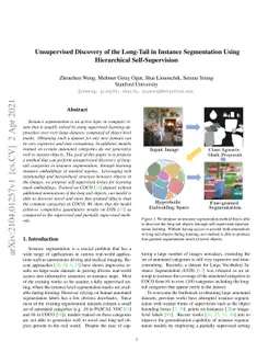 Unsupervised Discovery of the Long-Tail in Instance Segmentation Using
  Hierarchical Self-Supervision