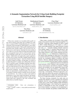 A Semantic Segmentation Network for Urban-Scale Building Footprint
  Extraction Using RGB Satellite Imagery