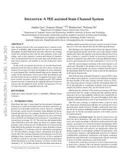 Speedster: A TEE-assisted State Channel System