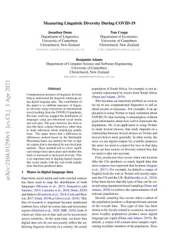 Measuring Linguistic Diversity During COVID-19