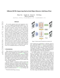 Efficient DETR: Improving End-to-End Object Detector with Dense Prior