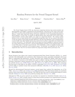 Random Features for the Neural Tangent Kernel