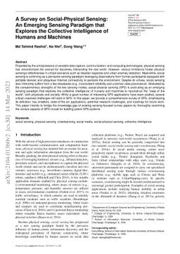 A Survey on Social-Physical Sensing: An Emerging Sensing Paradigm that
  Explores the Collective Intelligence of Humans and Machine