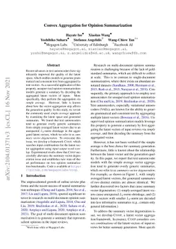 Convex Aggregation for Opinion Summarization