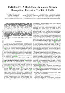 ExKaldi-RT: A Real-Time Automatic Speech Recognition Extension Toolkit
  of Kaldi