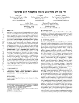 Towards Self-Adaptive Metric Learning On the Fly