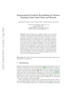 Exponentiated Gradient Reweighting for Robust Training Under Label Noise
  and Beyond