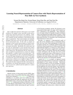 Learning Neural Representation of Camera Pose with Matrix Representation
  of Pose Shift via View Synthesis