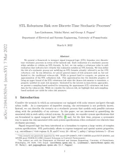 STL Robustness Risk over Discrete-Time Stochastic Processes