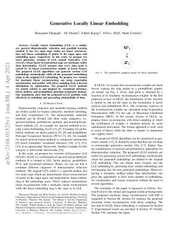 Generative Locally Linear Embedding