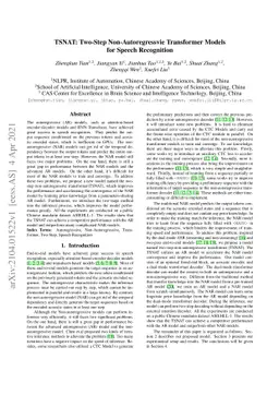 TSNAT: Two-Step Non-Autoregressvie Transformer Models for Speech
  Recognition
