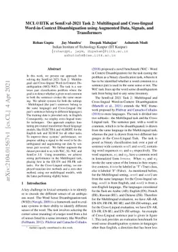 MCL@IITK at SemEval-2021 Task 2: Multilingual and Cross-lingual
  Word-in-Context Disambiguation using Augmented Data, Signals, and
  Transformers