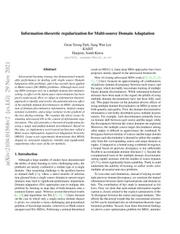 Information-theoretic regularization for Multi-source Domain Adaptation