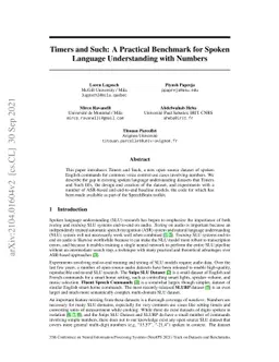Timers and Such: A Practical Benchmark for Spoken Language Understanding
  with Numbers
