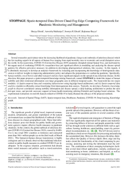 STOPPAGE: Spatio-temporal Data Driven Cloud-Fog-Edge Computing Framework
  for Pandemic Monitoring and Management