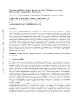 Topological Information Retrieval with Dilation-Invariant Bottleneck
  Comparative Measures