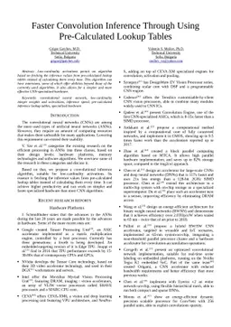 Faster Convolution Inference Through Using Pre-Calculated Lookup Tables