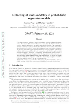 Detecting of multi-modality in probabilistic regression models