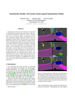 Semantically Stealthy Adversarial Attacks against Segmentation Models