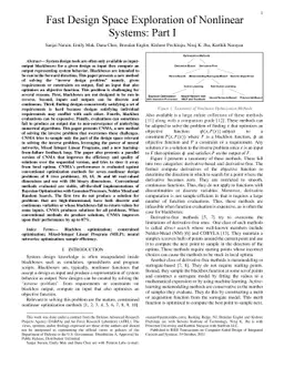 Fast Design Space Exploration of Nonlinear Systems: Part I