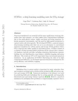 CCSNet: a deep learning modeling suite for CO$_2$ storage