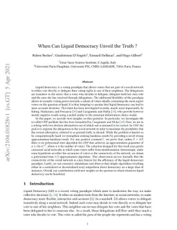 When Can Liquid Democracy Unveil the Truth?