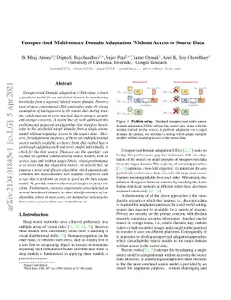 Unsupervised Multi-source Domain Adaptation Without Access to Source
  Data