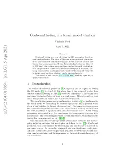 Conformal testing in a binary model situation