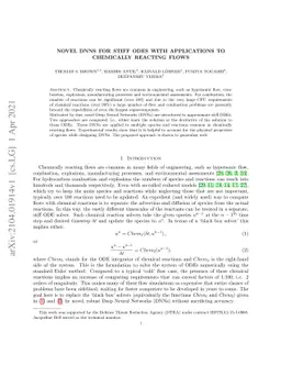 Novel DNNs for Stiff ODEs with Applications to Chemically Reacting Flows