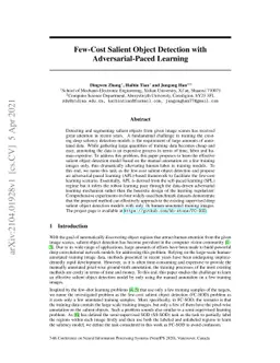 Few-Cost Salient Object Detection with Adversarial-Paced Learning